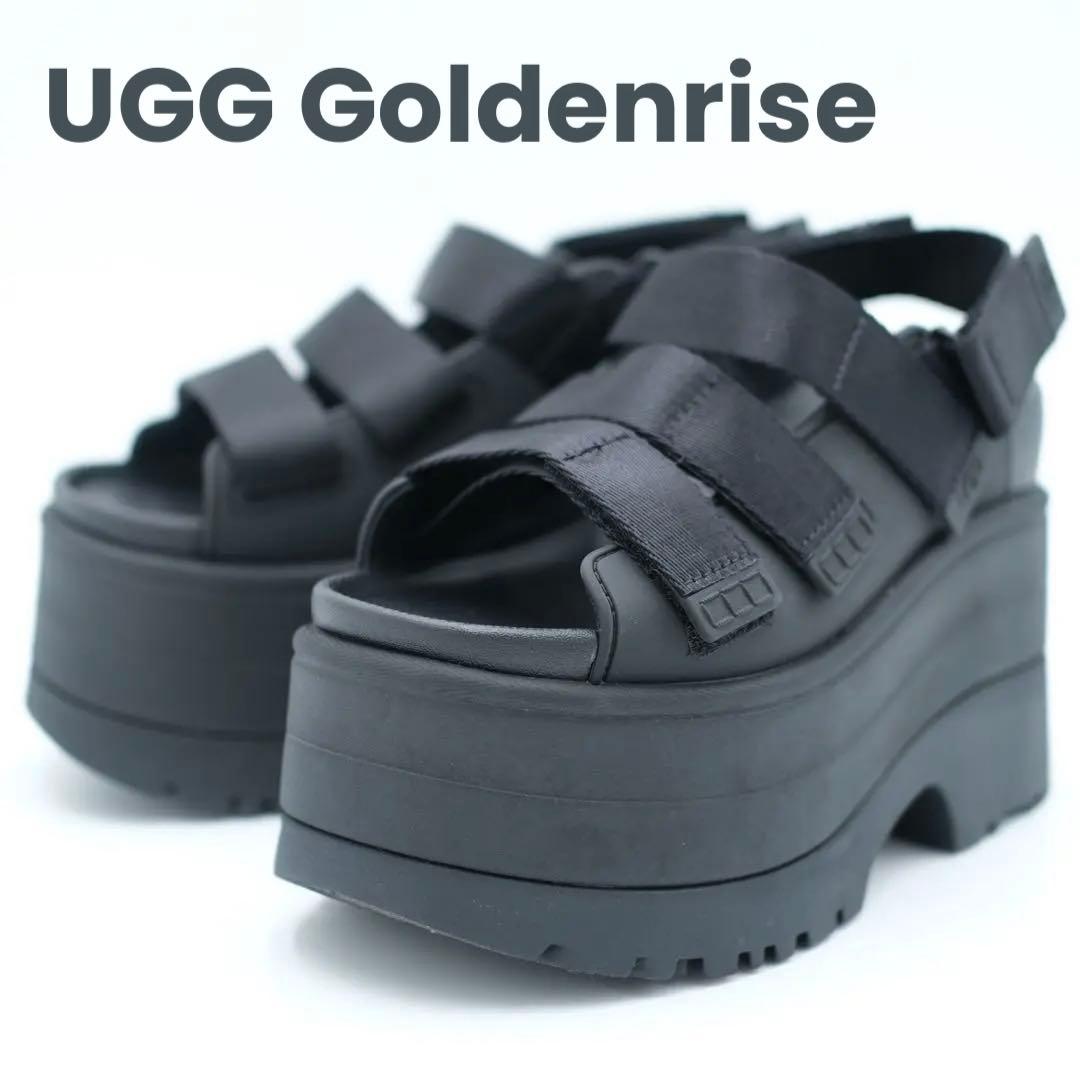 UGG Goldenrise ゴールデンライズ 厚底サンダル ブラック 23cm - メルカリ
