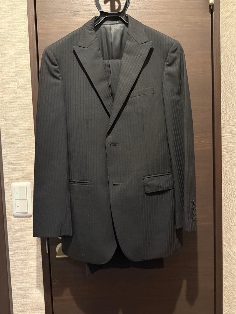 BURBERRY スーツ羊毛100 （ラムウール）セットアップ BURBERRY】バーバリー ウール100％ バーズアイダブルセットアップ