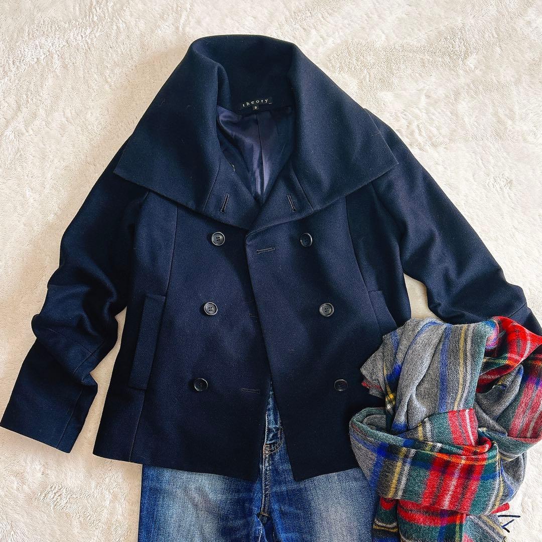 theory セオリー ピーコート 濃紺 2 美品 ウール - メルカリ