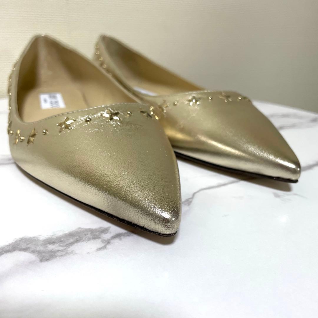 80%OFF‼️8/24まで!新品JIMMY CHOO 38.5ALINAゴールド - メルカリ