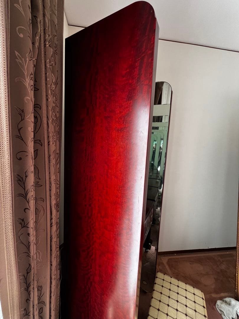 コ*ユ様 ワインレッド三面鏡ドレッサー 引き出し付き(最高級銅引鏡