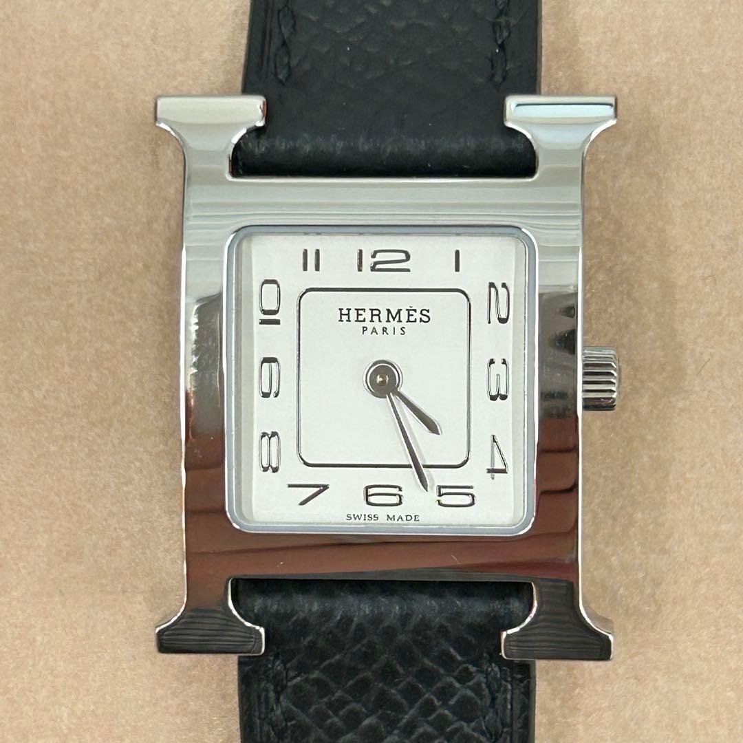 エルメス 腕時計《 Hウォッチ 》ミニ HH1.210 ブラック 黒 シルバー