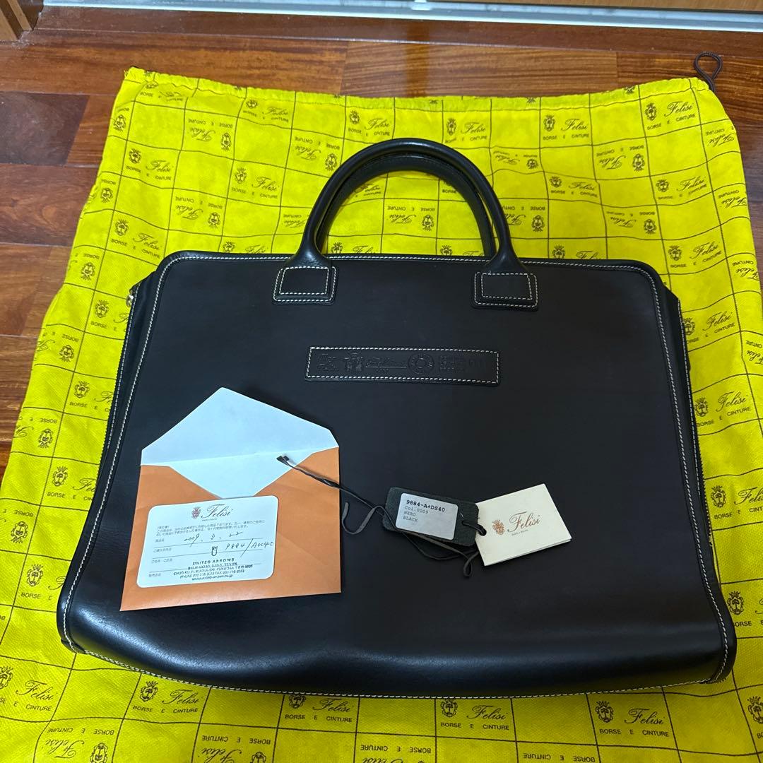 フェリージ　ブラックレザー ビジネスバッグ フェリージ Felisi フェリージ ビジネスバッグ ブリーフケース メンズ