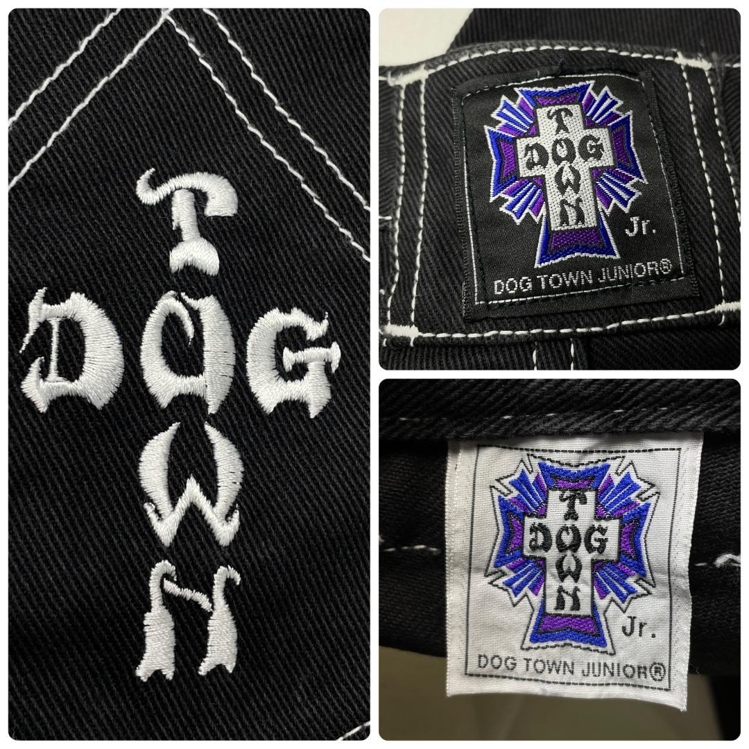 ドッグタウンバギーデニム白黒極太w31刺繍b系ストリートブラックデニム