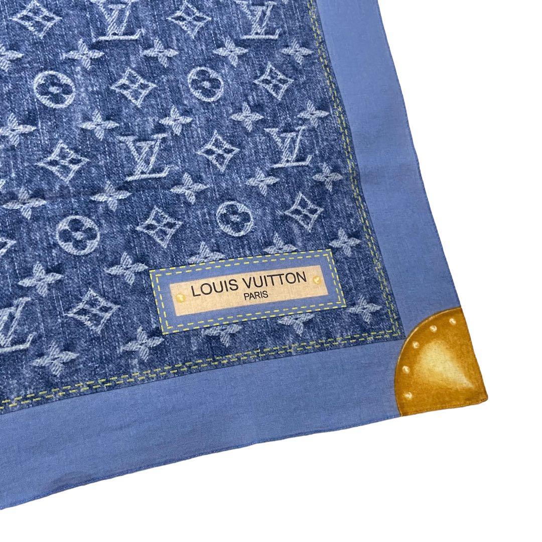 LOUIS VUITTON ハンカチ スカーフ モノグラム デニム柄 - メルカリ