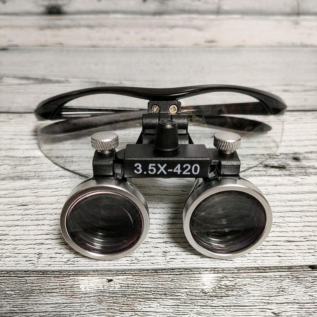 3.5倍 デンタル ルーペ 黒 歯科 拡大鏡 角度調整可能 DIY 手作業 修理