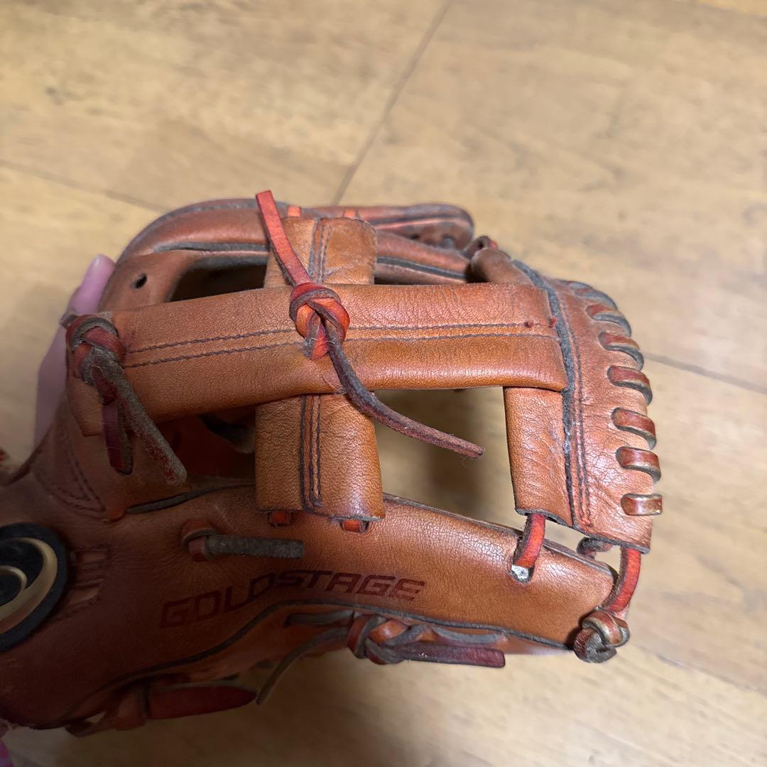 アシックス ゴールドステージ 硬式グローブ 紐切れてます 購入後直して