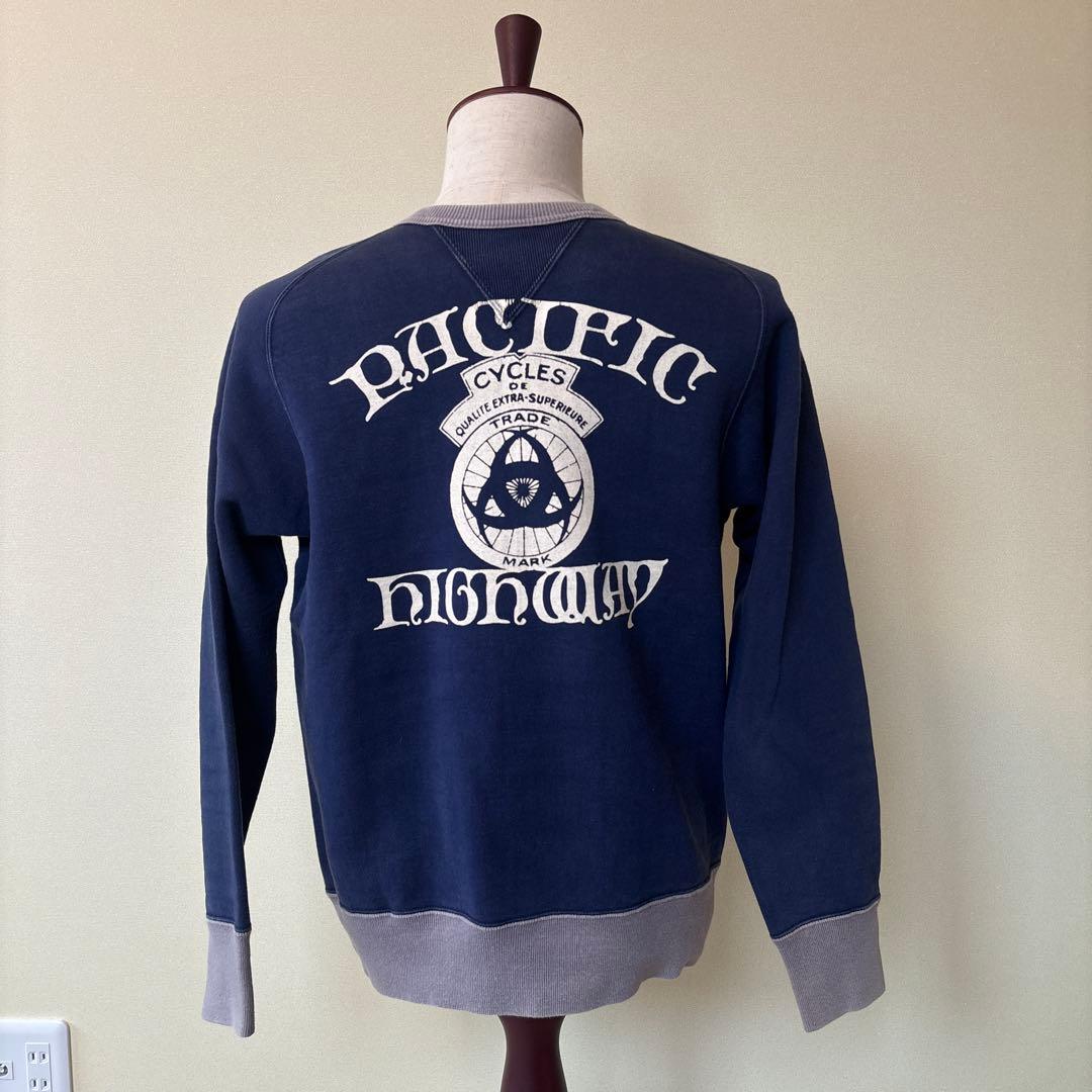 DELUXEWARE 両面プリント スウェット ネイビー アメカジ サイズL