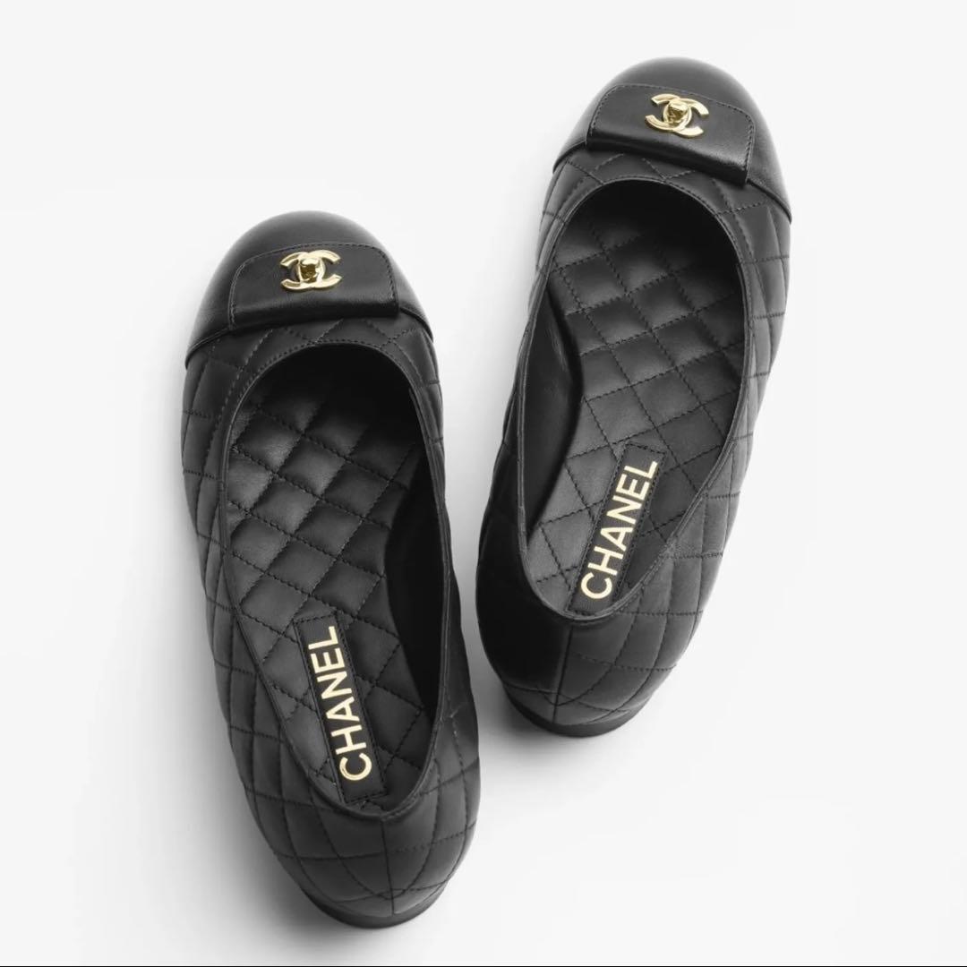 シャネル♡バレリーナ♡ターンロック♡36♡新品未使用♡裏張り済