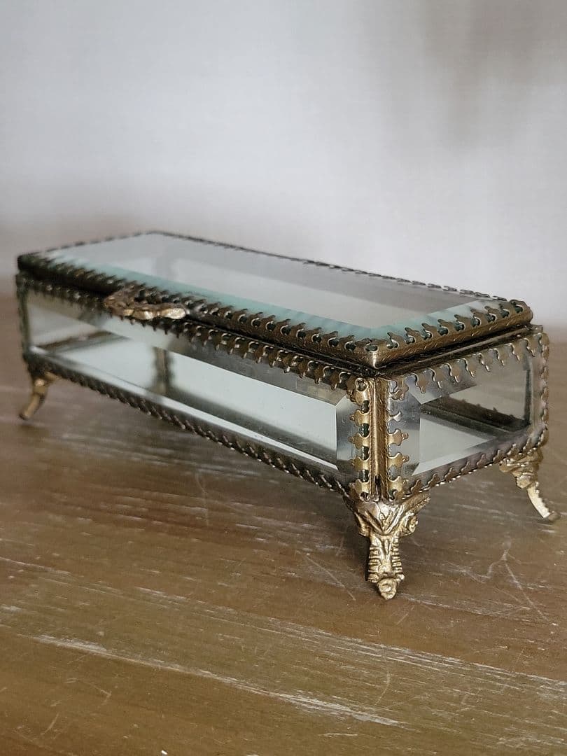 み*茂様 フランスアンティーク ジュエリーボックス ガラス小物入れ