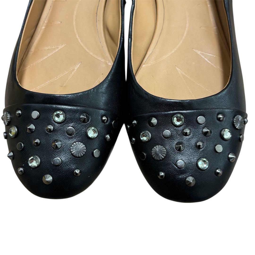 稀少 UGG アグ ラウンドトゥ スタッズ レザー フラットシューズ