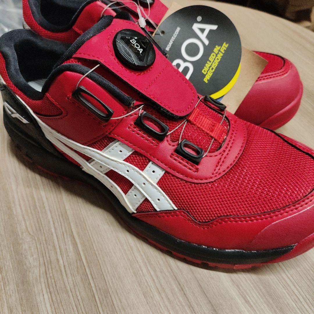 未使用品　アシックス　安全靴　ウィンジョブ　25.0cm　レッド