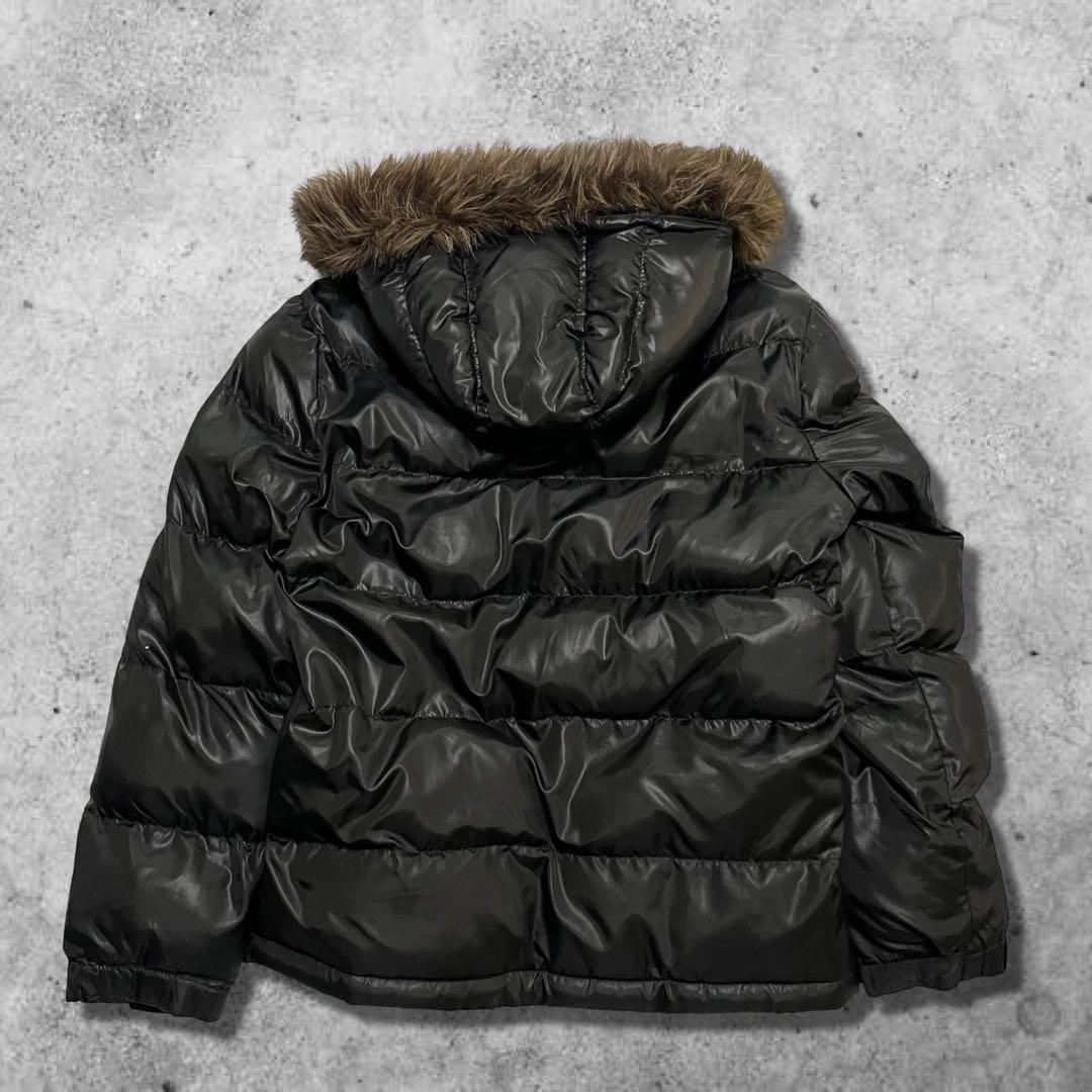 y2k ファーダウンジャケット 短丈 ブラック 平成 お兄系 グランジ