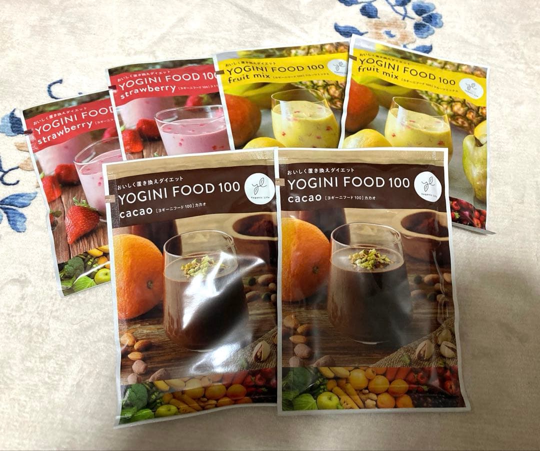 YOGINI FOOD 100 fruitmix2袋ストロベリー2袋カカオ2袋 - メルカリ