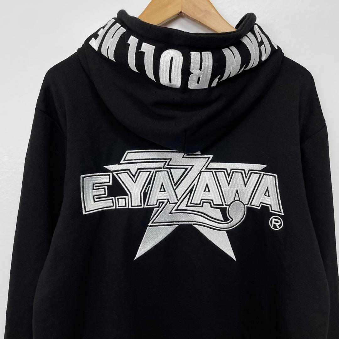 矢沢永吉 E.YAZAWA 刺繍 星 スウェット ジップアップパーカー ブラック