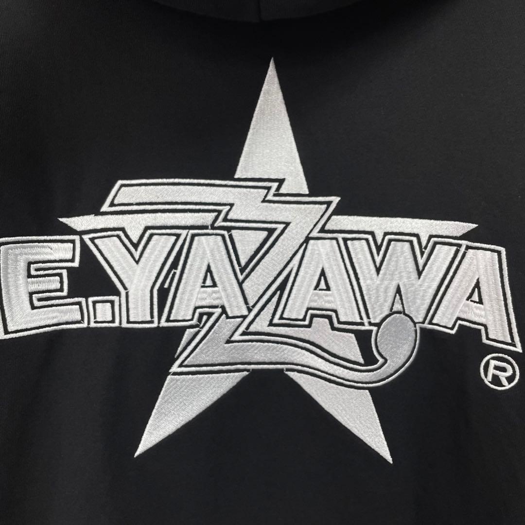 矢沢永吉 E.YAZAWA 刺繍 星 スウェット ジップアップパーカー ブラック
