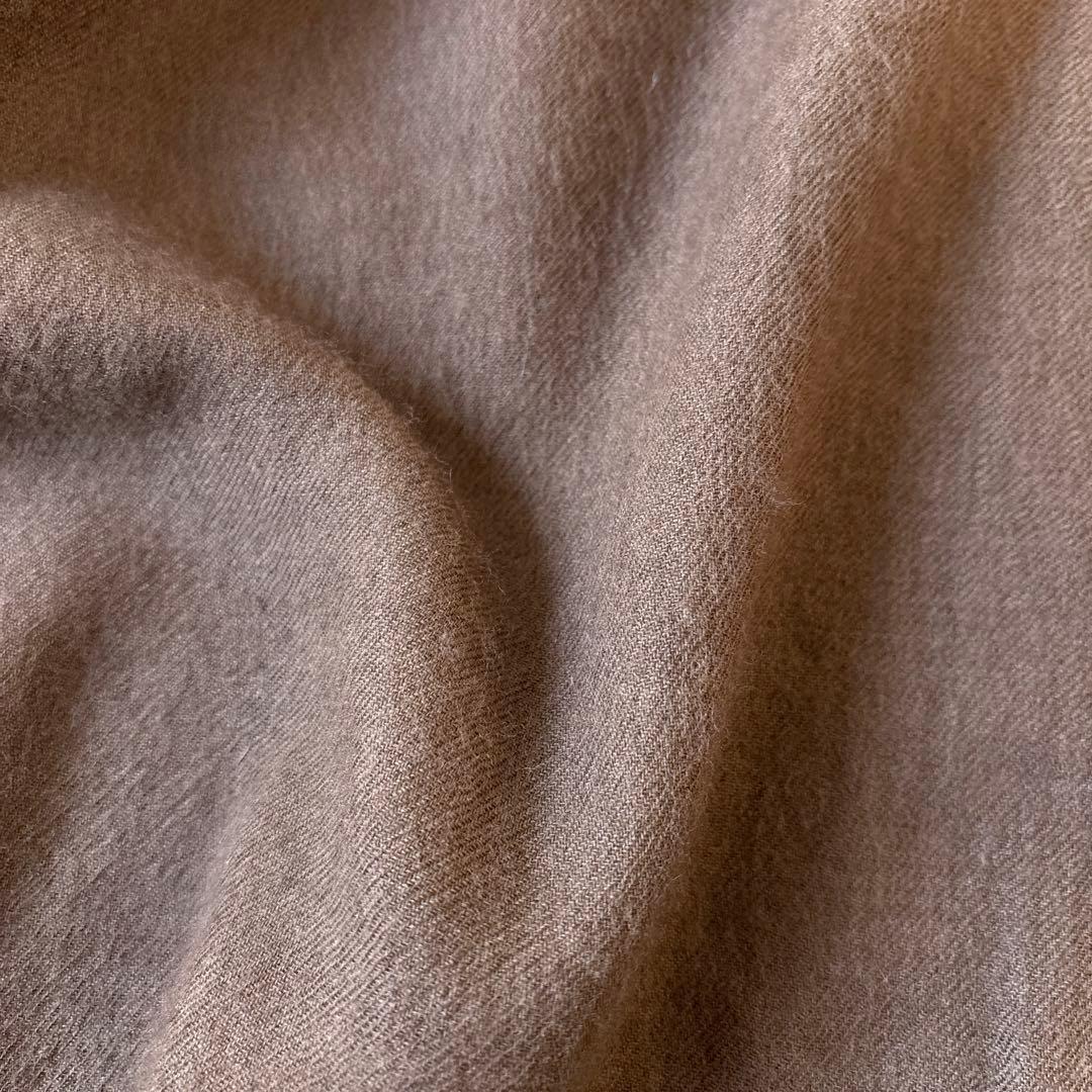 エブール ebure 日本製 ウール 比翼 オーバーサイズ長袖シャツ 茶