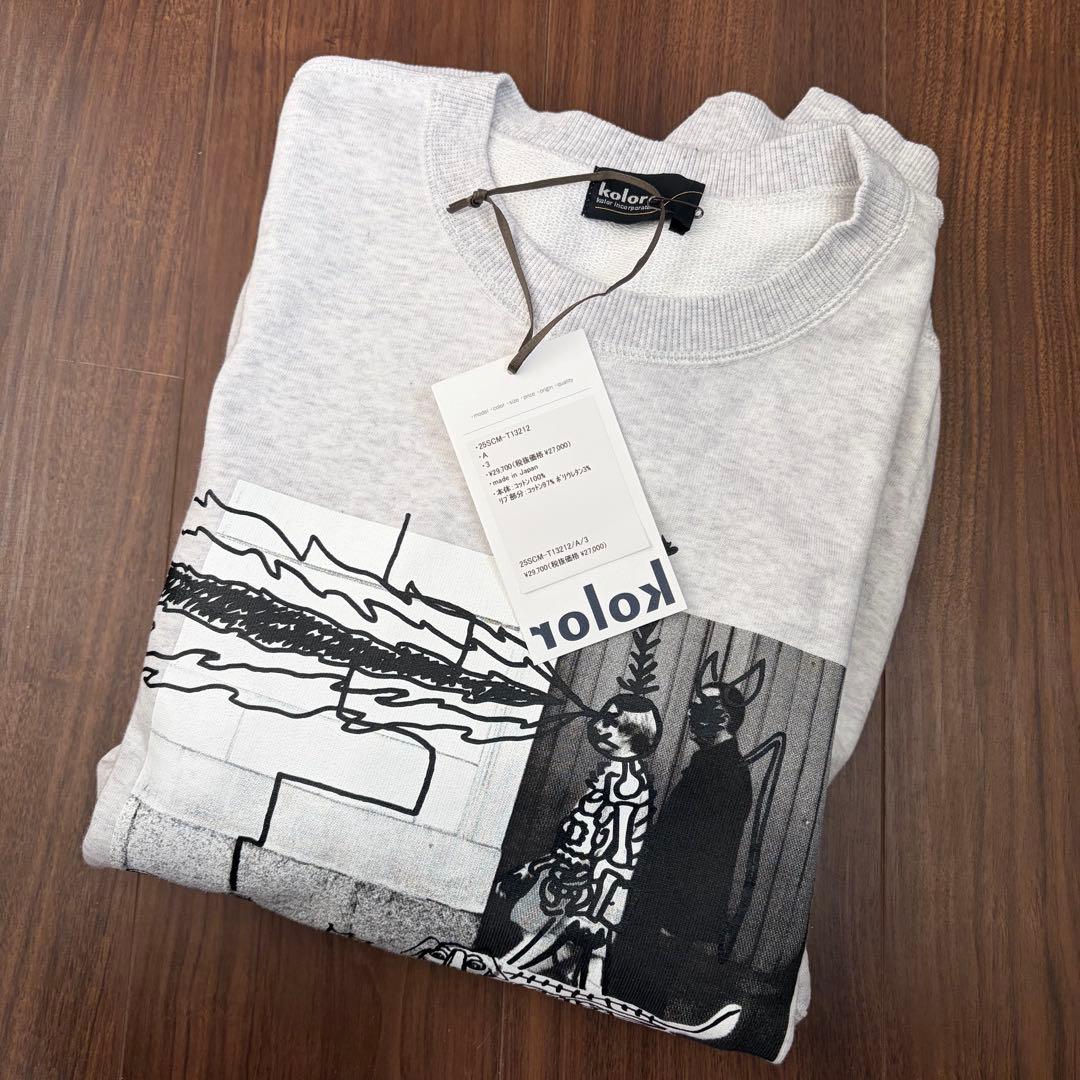 D*t様 カラー KOLOR 手書き天竺プリント スウェット - メルカリ
