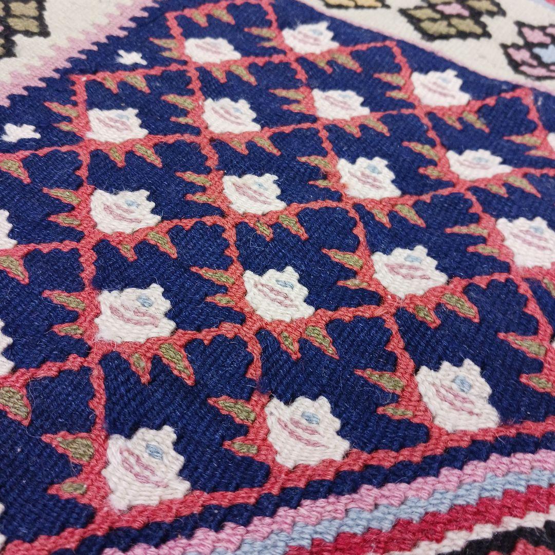 Y2744 ペルシャ絨毯 キリム ラグマット 手織り ウール 152×100㎝