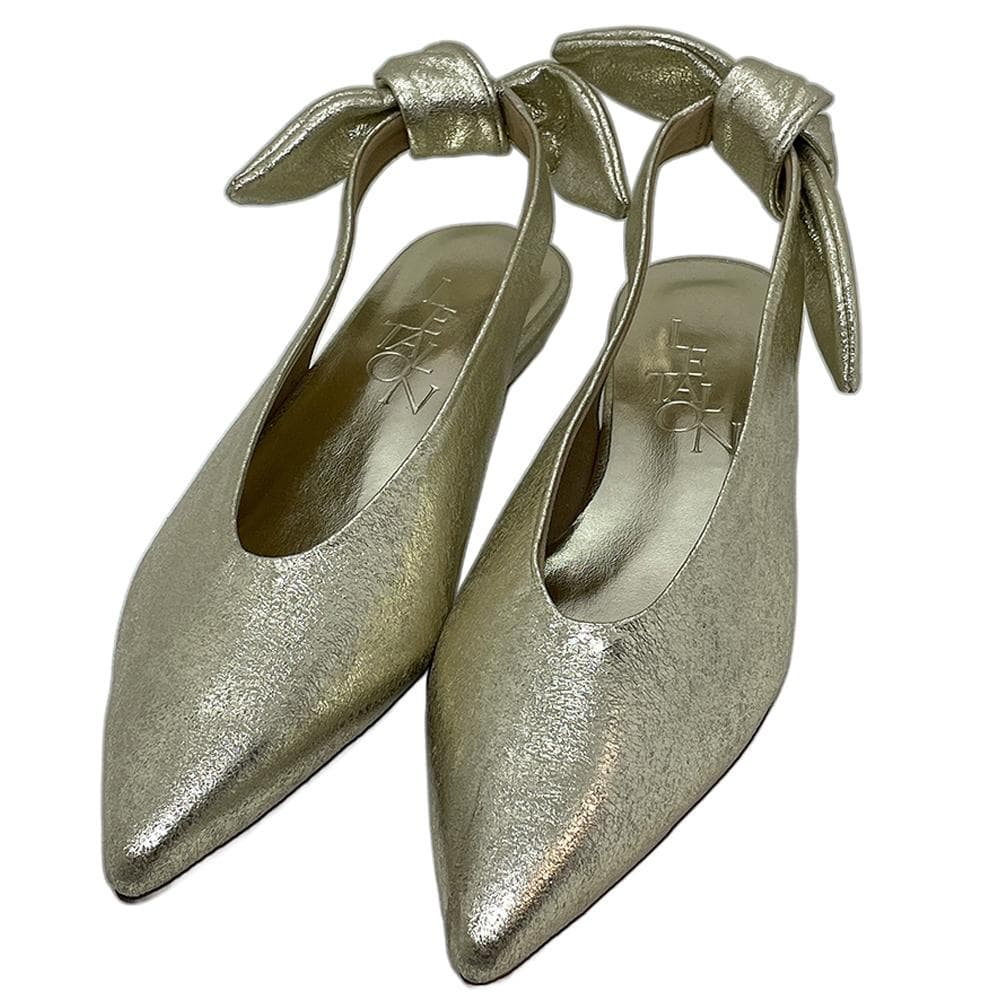 Le Talon ルタロン シルバー フラットパンプス 24.5cm 日本製 - メルカリ