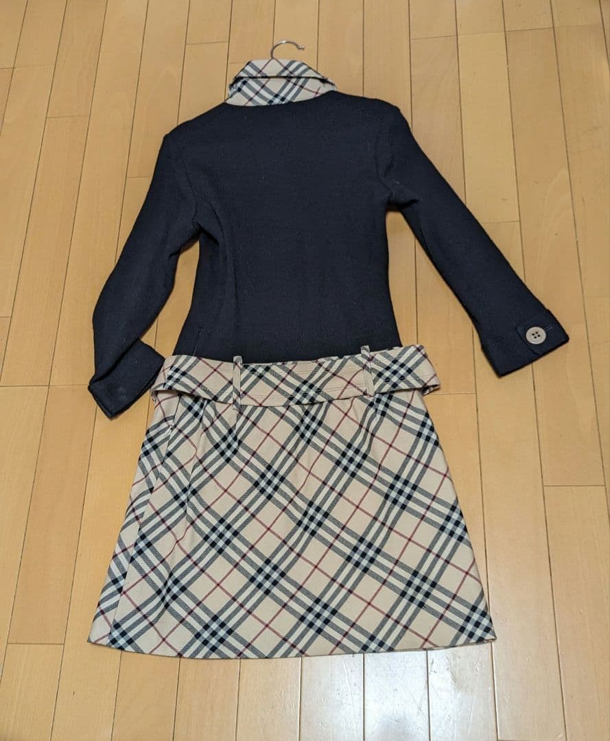 バーバリーブルーレーベル ノバチェックドッキングワンピース ホース