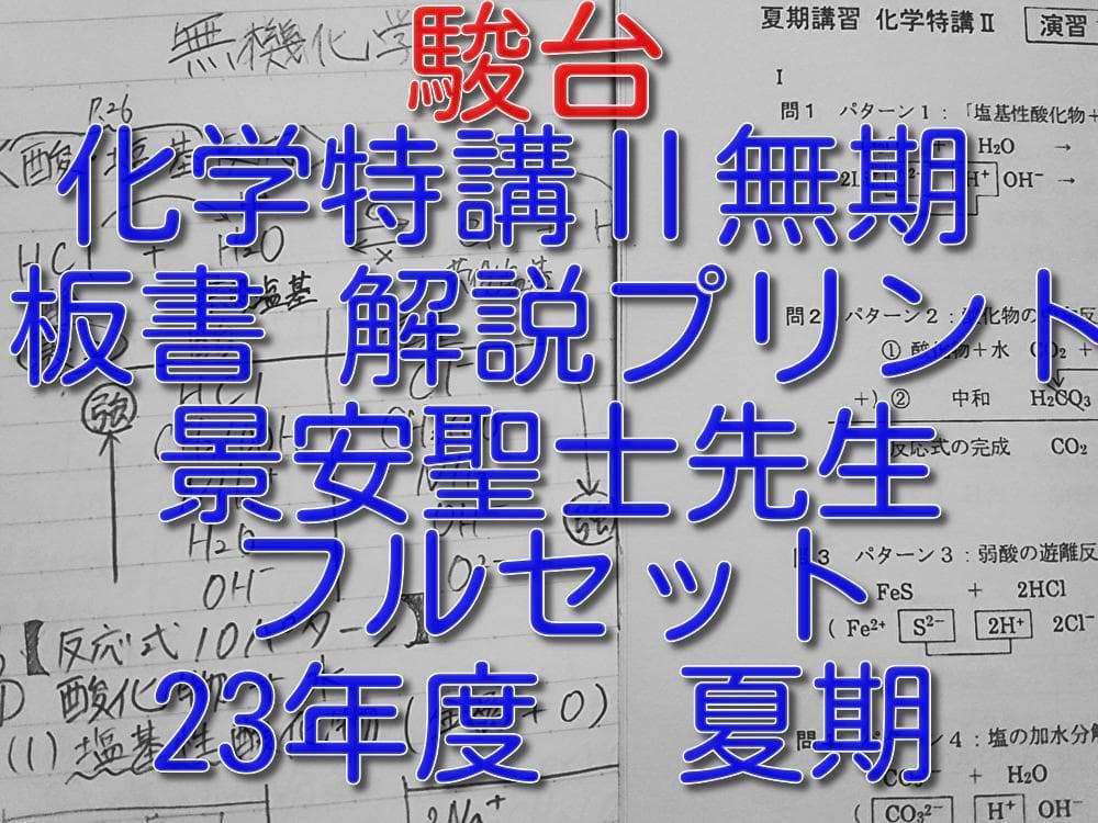 駿台の23年夏期の景安先生の化学特講Ⅱ無機板書プリントフルセット 鉄