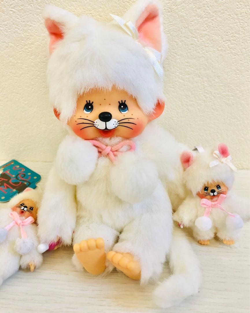 キャッツモンチッチ Sサイズぬいぐるみと携帯マスコットの3個セット当時物 モンチッチ Sサイズ Mサイズ デニム パンツ ジーンズ Gパン ズボン