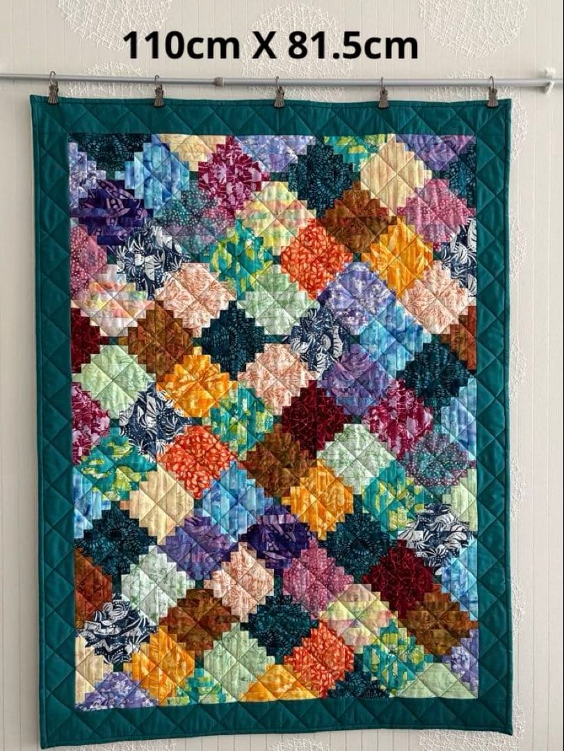 パッチワークキルト タペストリー ログキャビン （F） - メルカリ