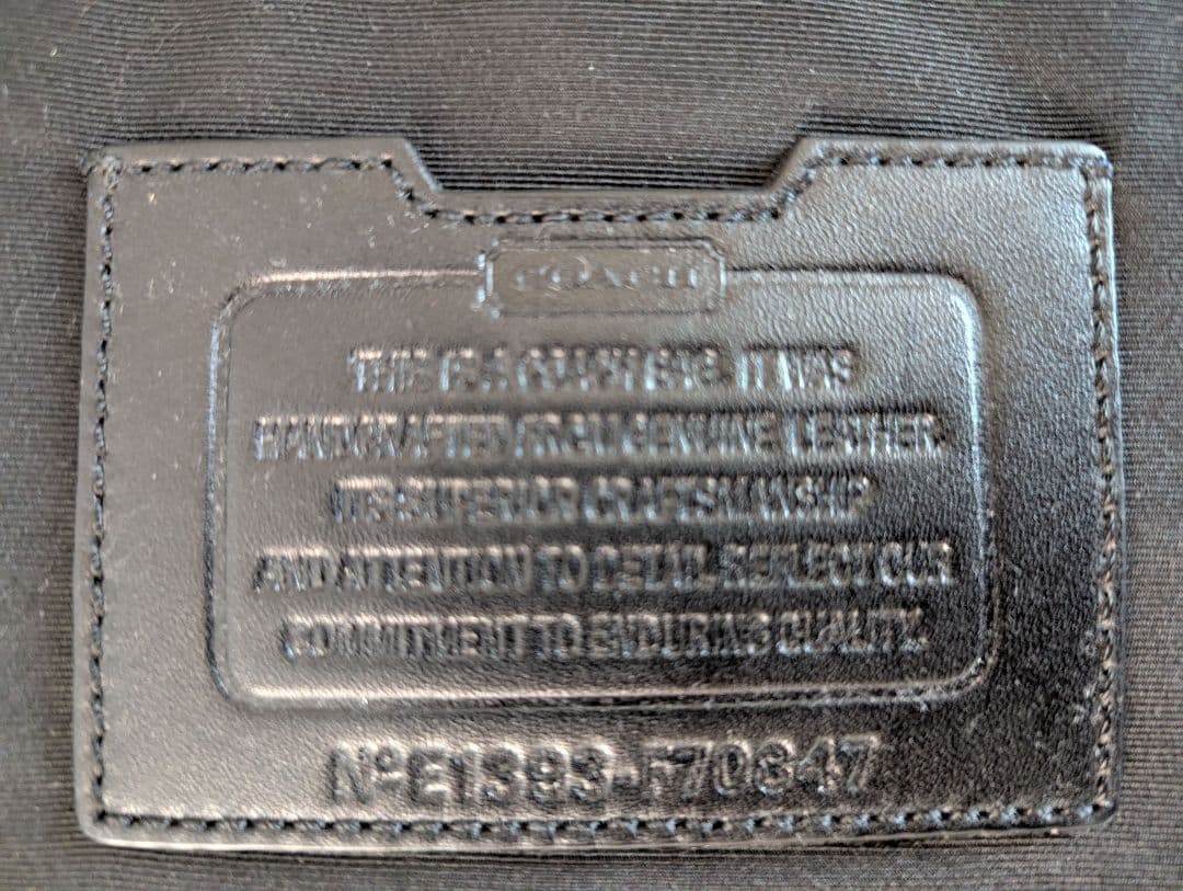 《 USED 》COACH ブラック レザービジネスバッグ