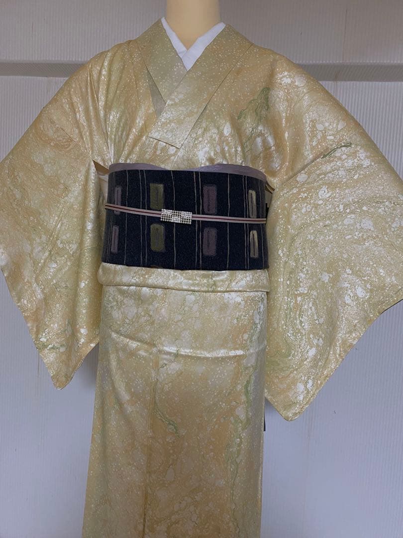 トールサイズ　小紋 正絹　未使用　しつけ付　着丈174 裄71