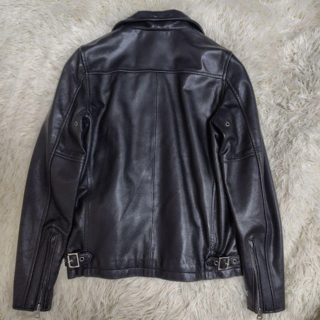 希少✨Schott ラムレザージャケット ロゴ刺繍 黒 XS - メルカリ