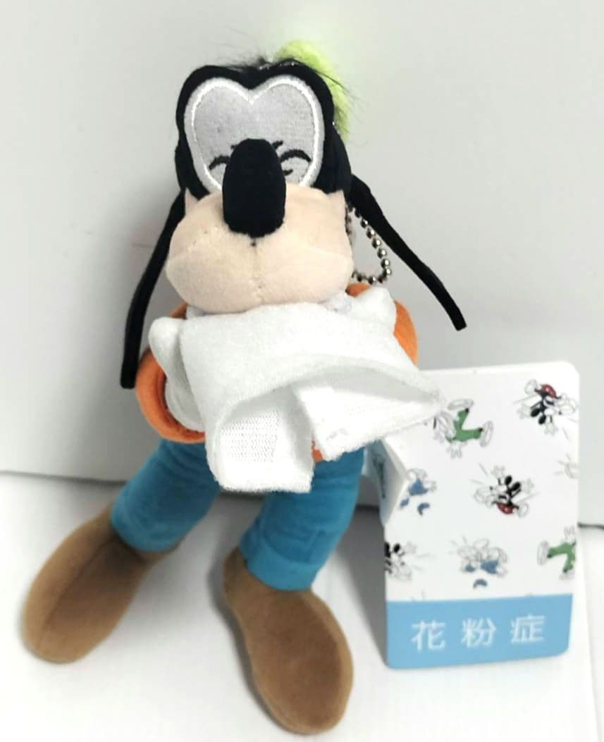ユ*キ様 グーフィー 花粉症 ぬいぐるみバッジ マスコット キーチェーン