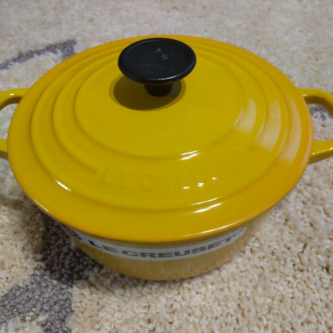 未使用】ルクルーゼ ココット ロンド ディジョン イエロー 廃盤色 18cm