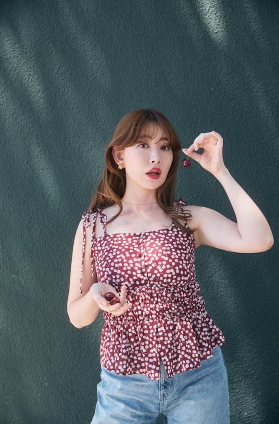 herlipto Cherry Pattern Strap Top Sサイズ Cherry Pattern Strap Top