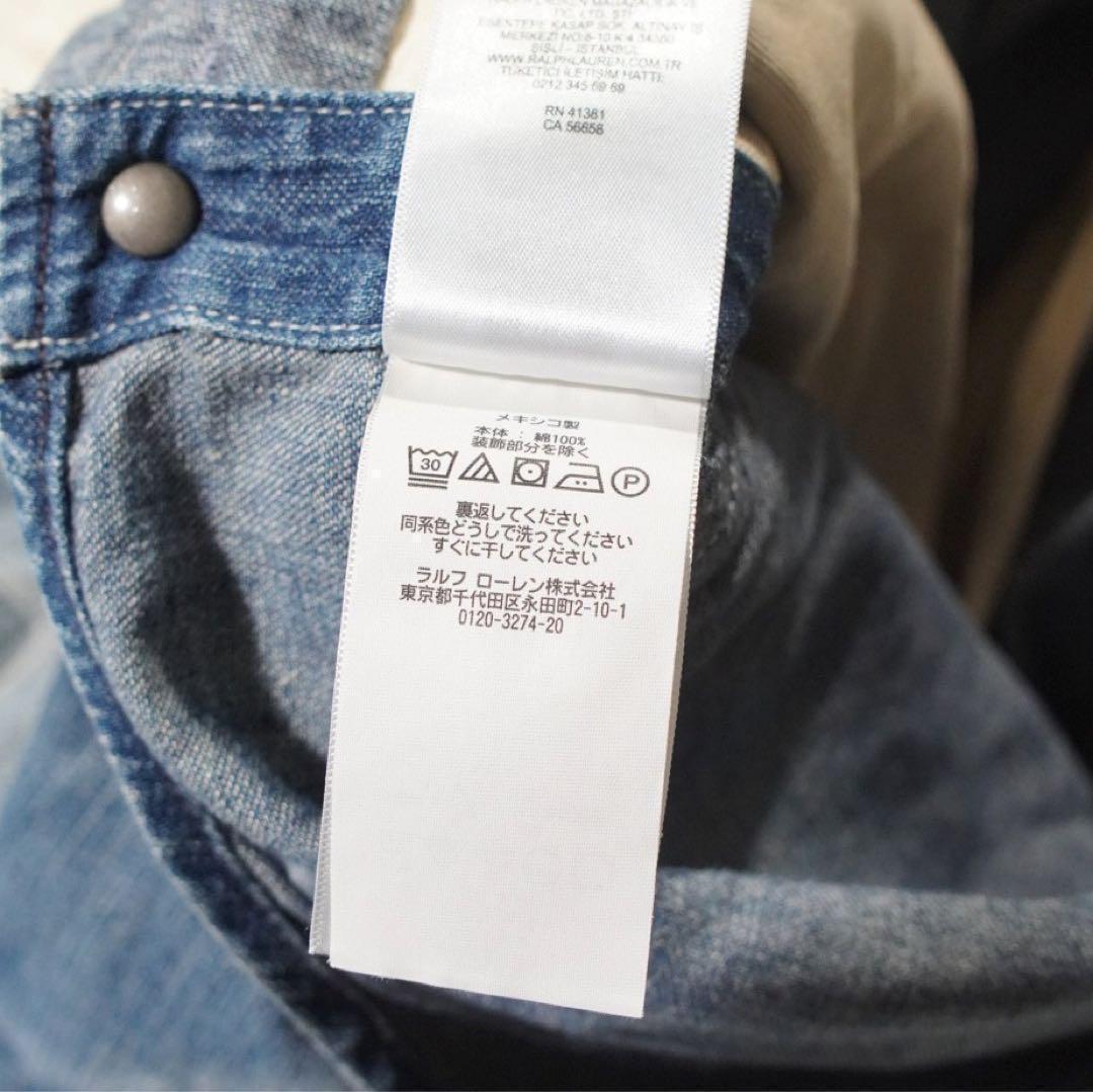 2022年製 加工《RRL》オーバーオール(XS)ボタンフライ デニム 縦落ち