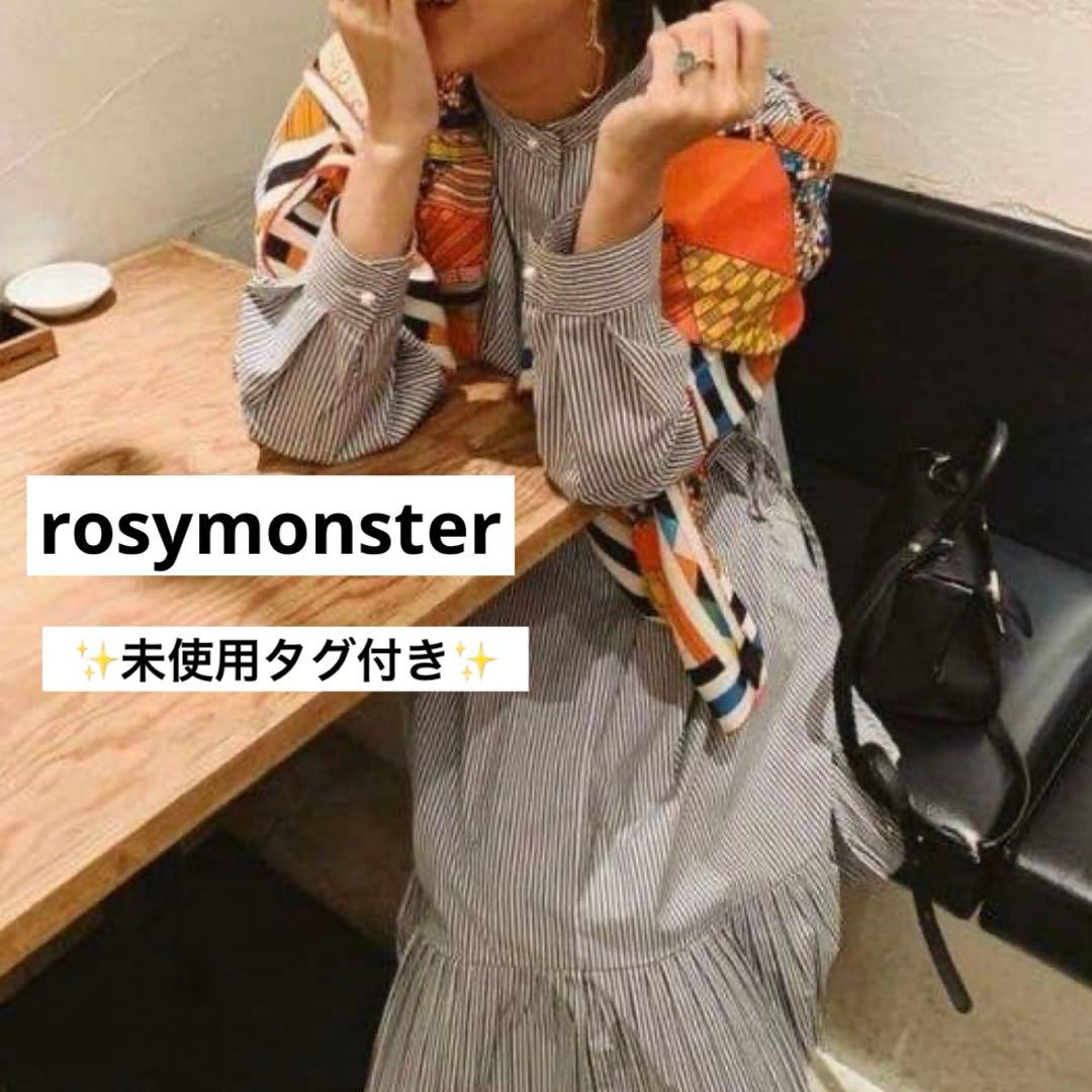 未使用品】ロージーモンスター 長袖ロングワンピース ストライプ