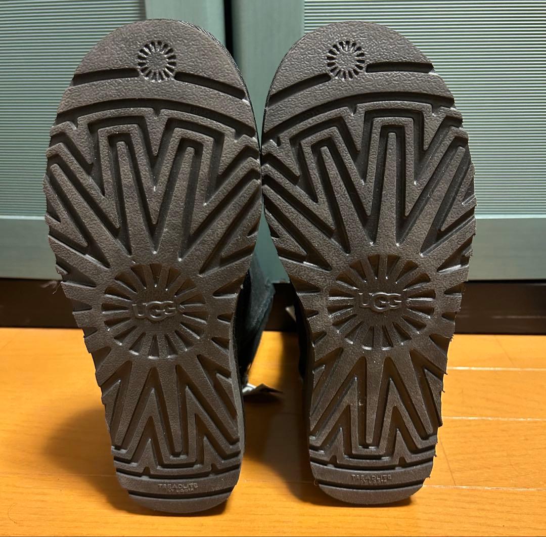 UGG ブラック ムートンブーツ リボン付き 24cm