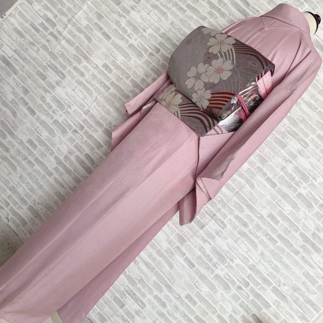 色無地 フルセット 三つ葉竜胆 紗綾形地紋 東京ますいわ屋 シンプル