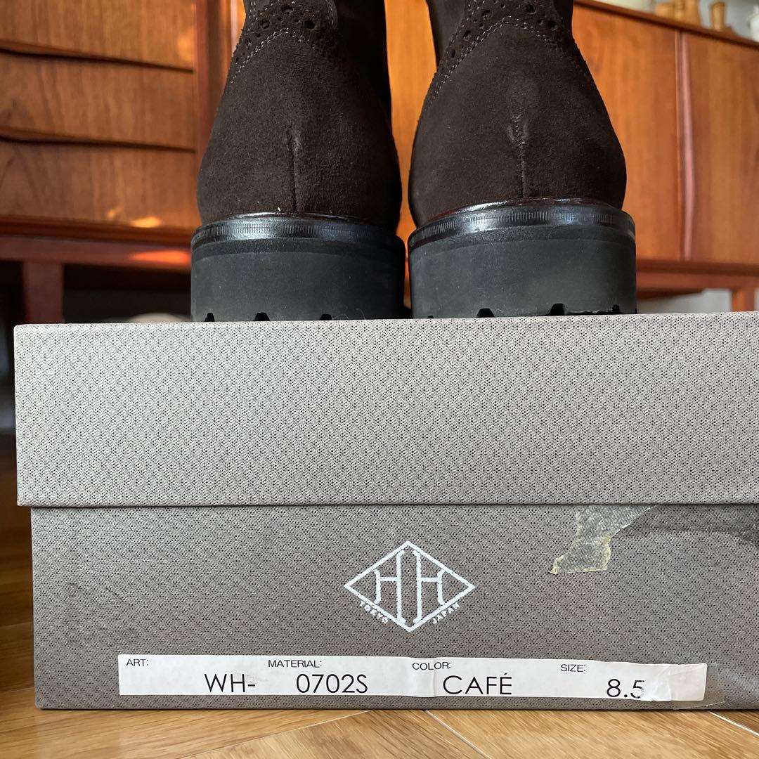 WHダブルエイチスエードブーツブラウンサイズ8.5 - メルカリ