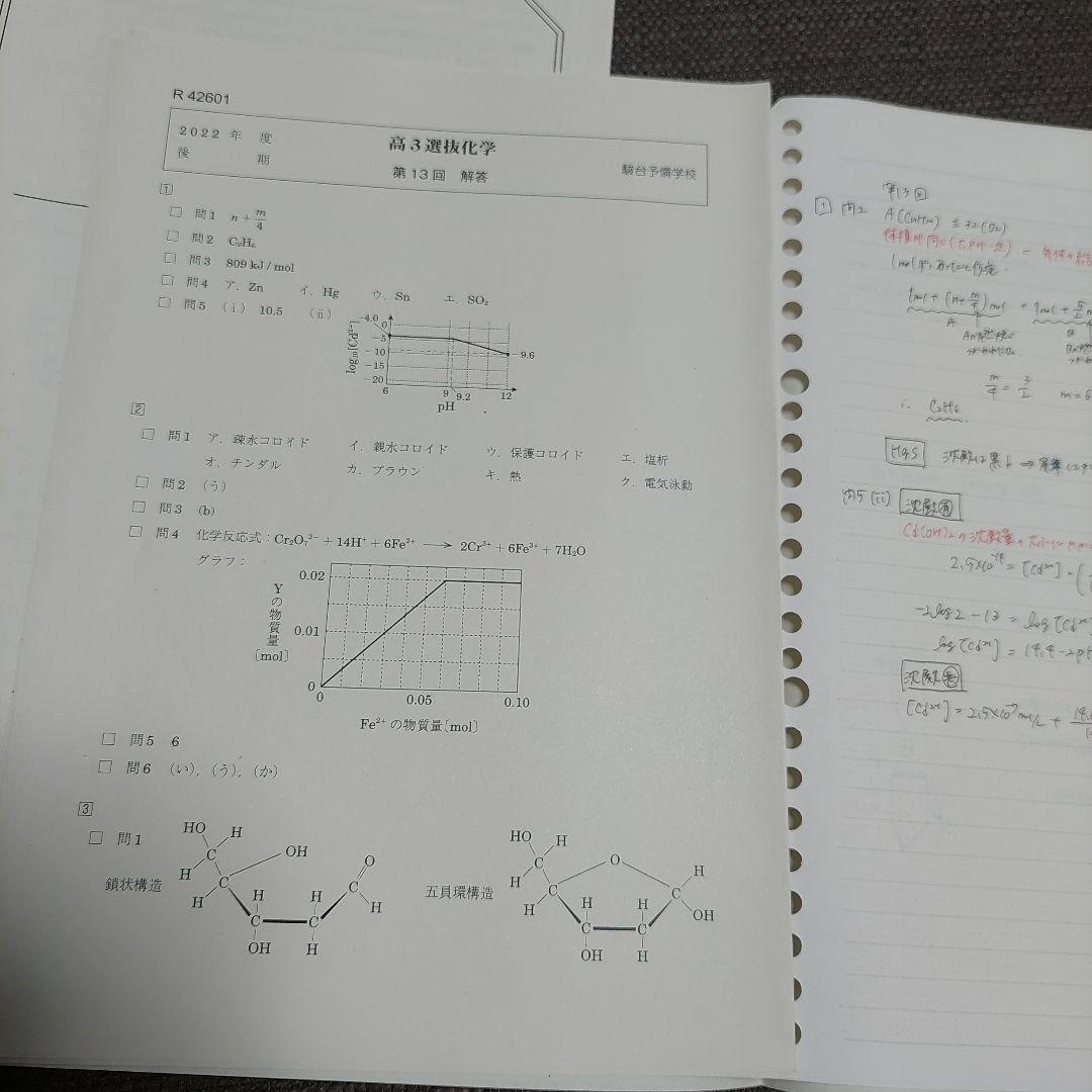 駿台予備校 高3 選抜化学 演習テスト第1回～第13回