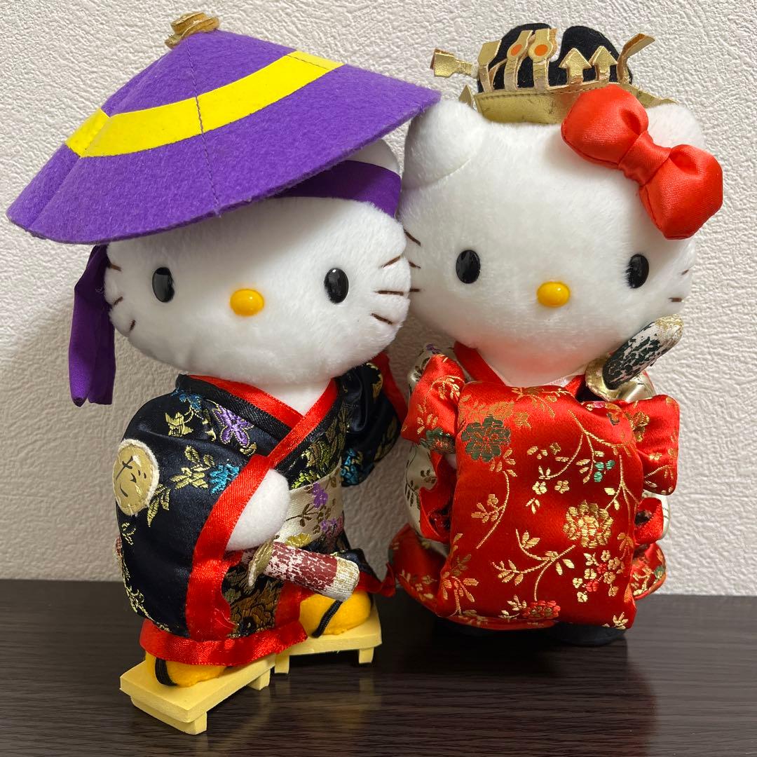 ハローキティ 2003年製 キティ&ダニエル 和装 武士 ぬいぐるみ 2体