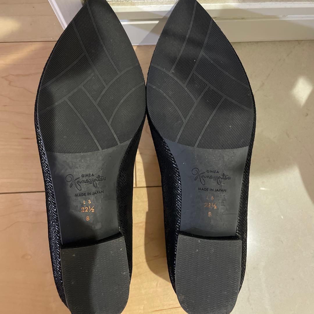 かねまつ☆ポインテッドトゥフラットシューズ 22.5cm 日本製