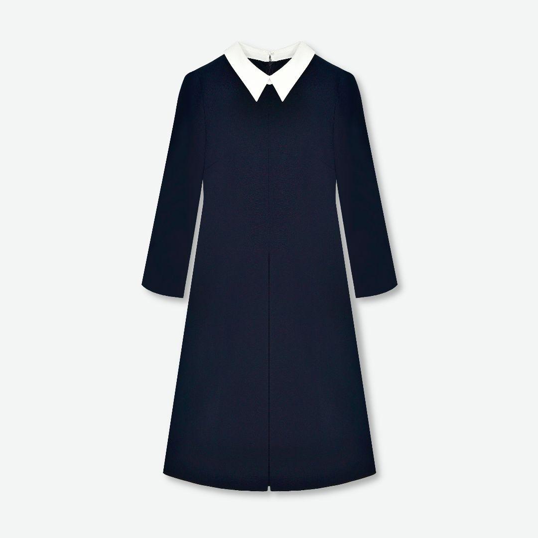 専用Reneルネ☆新品☆白襟長袖ワンピース 2024 34 黒 - メルカリ