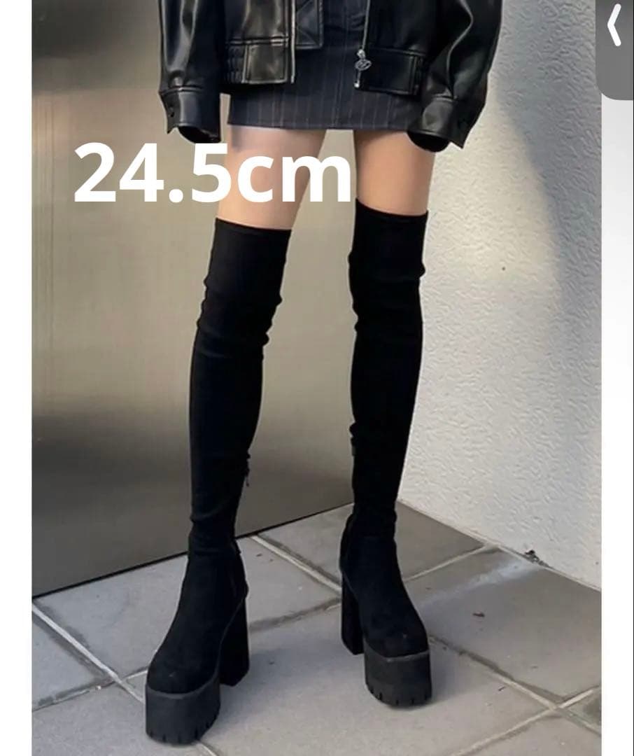 完売品】EMODA ニーハイブーツ スエードブラックLサイズ - メルカリ