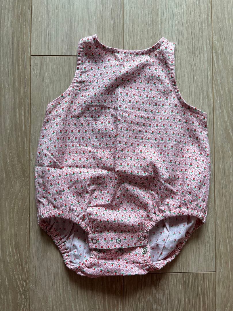 House on the hill チューリップ柄 ロンパース＆ボンネットセット