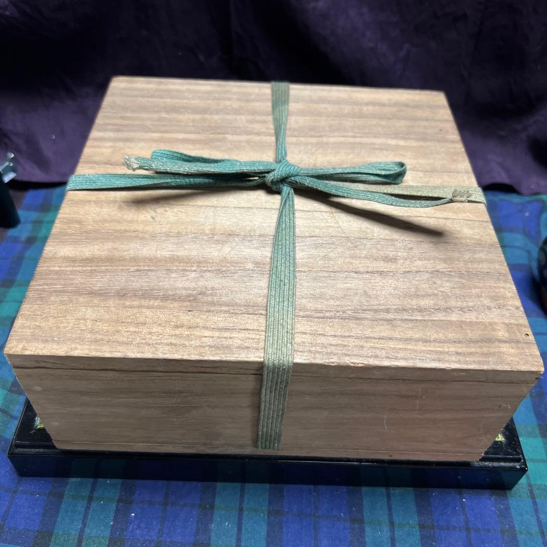 古九谷五彩手花鳥松竹文口紅 手捻り 柿右衛様式 江戸時代 合箱 美品