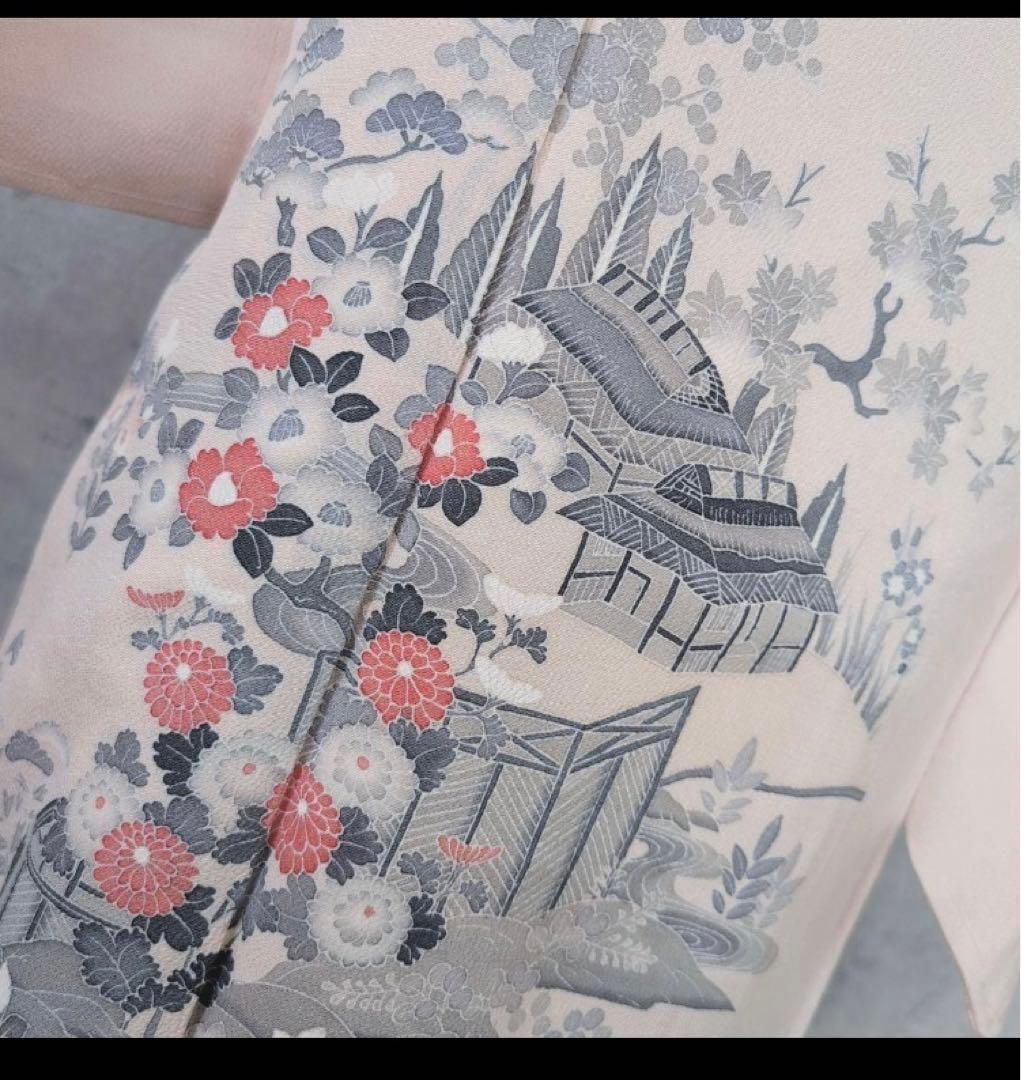 正絹訪問着 フルセット 薄ピンク トールサイズ 茶屋辻 友禅 花 - メルカリ