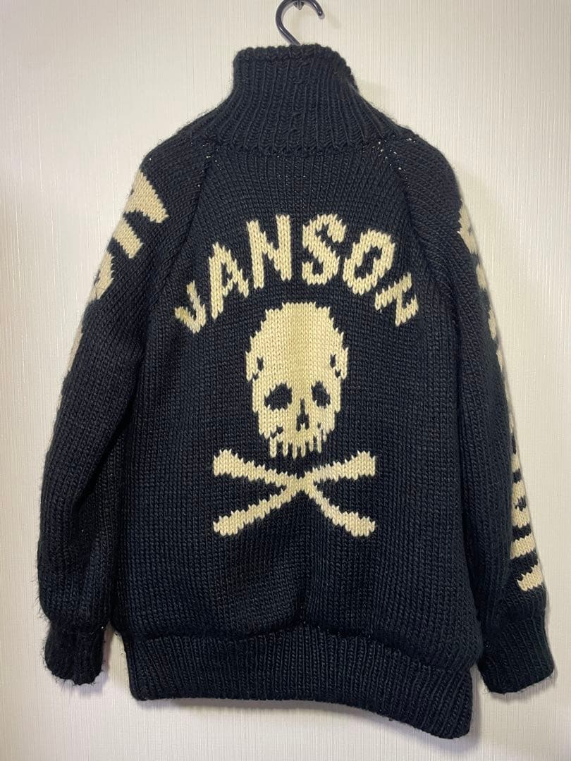 VANSON スカルデザイン ニットセーター VANSON（バンソン） ジャガードニット セーター スカル/ボーン/ドクロ