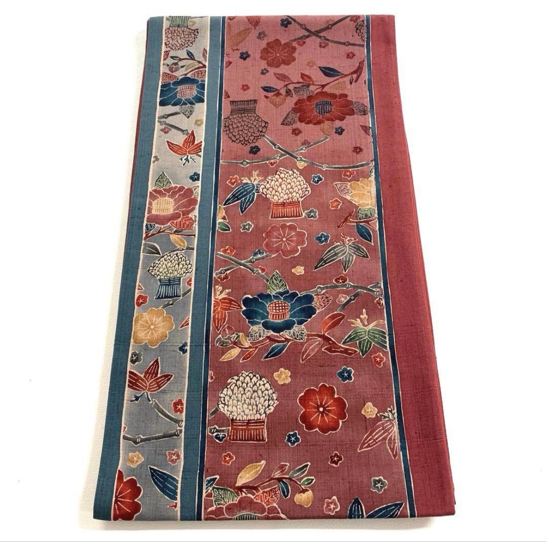 帯6551 ○創作工房 千尋庵 金彩錦 高級 正絹 両面全通 リバーシブル