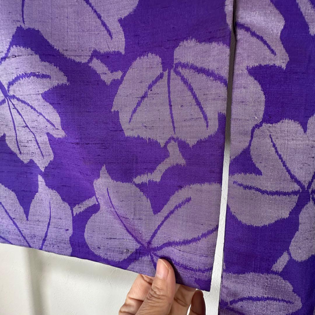 超美品 袷 正絹 着物 157 アンティーク ヴィンテージ 銘仙 紫 ぶどう